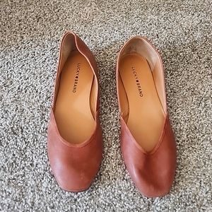 Brown Lucky Brand Leather Flats Size 8